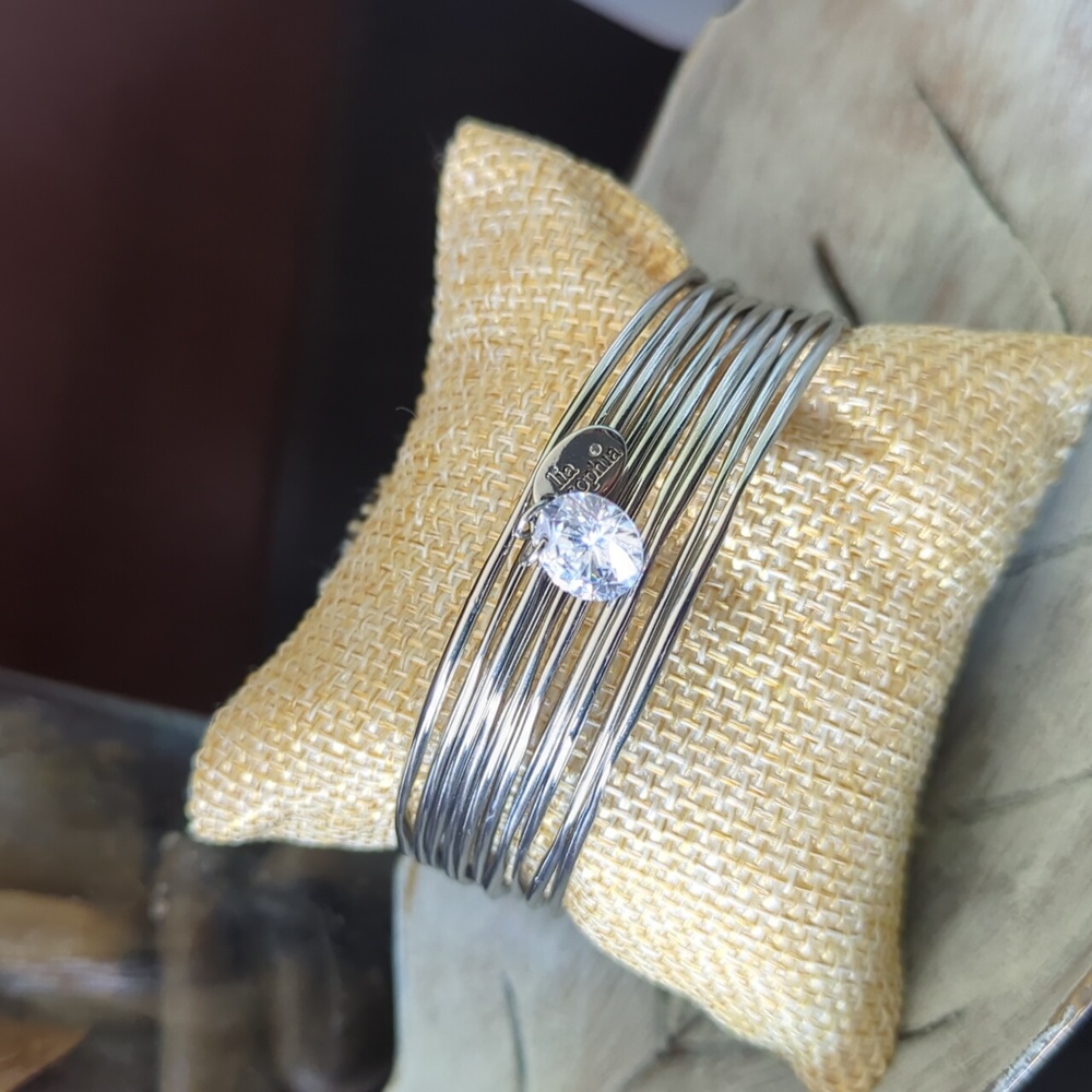 NWT Lia Sophia Belle Bracelet Set of 10 - Silver Tone - One with Diamond Crystal